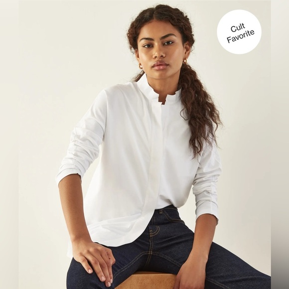 ADAY Something Borrowed White Shirt Blouse size M - Picture 1 of 6